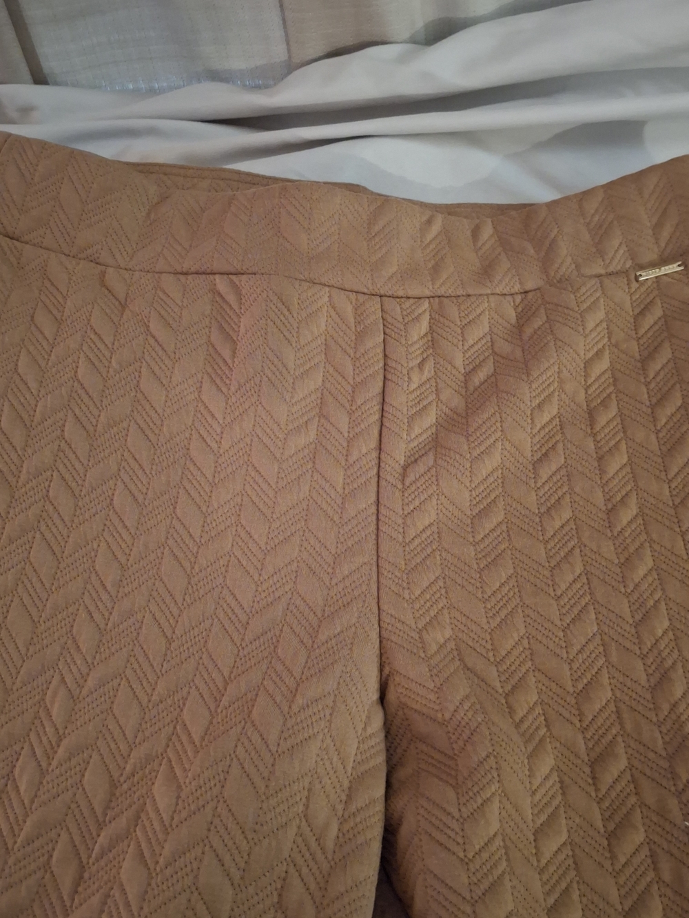 Anne Klein Textured Wide-Leg Pants in Camel - Picture 4 of 10